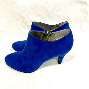 New Style & Co Shaie Womens Blue Suede Booties Size 7.5 M